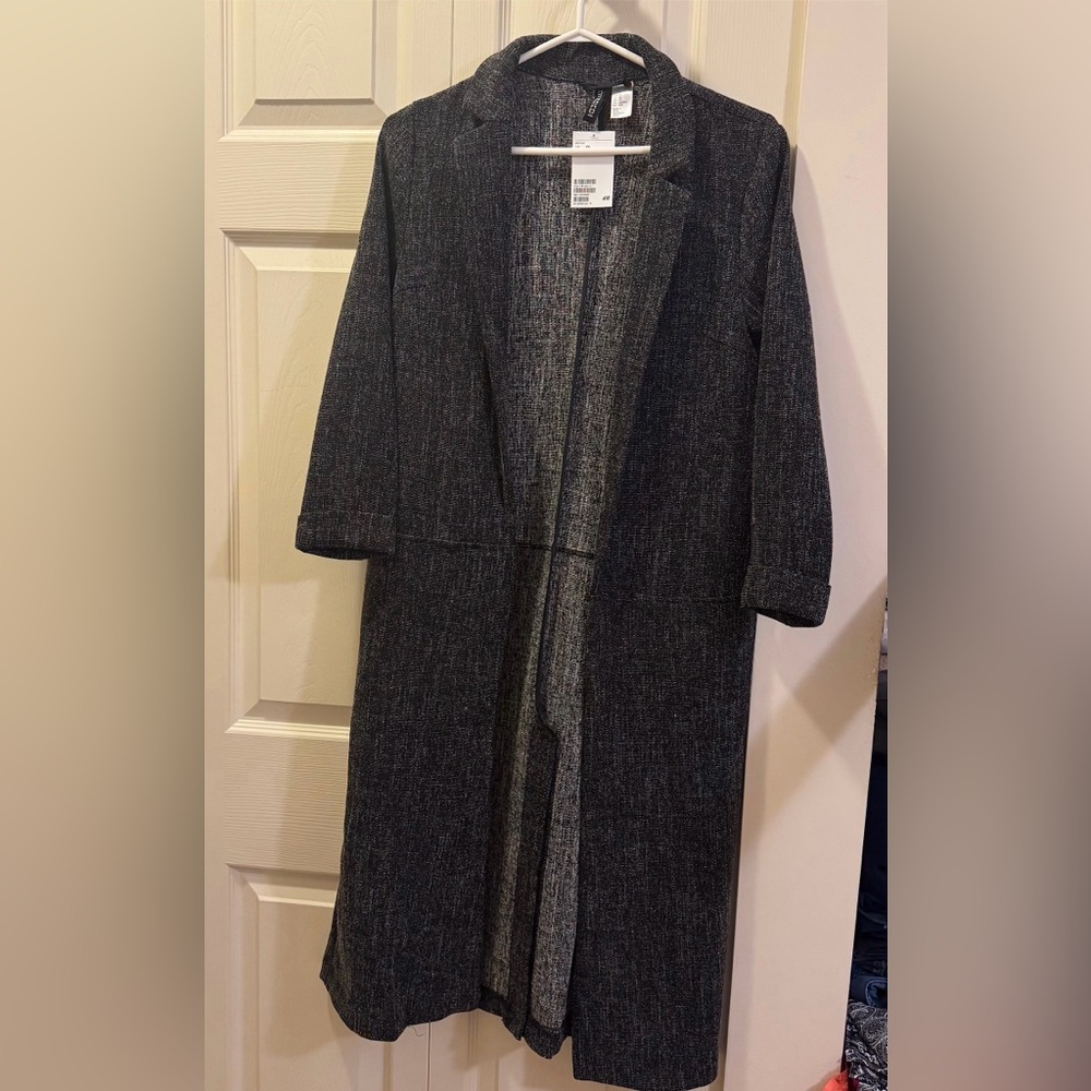 H&M Charcoal Open-Front Coat